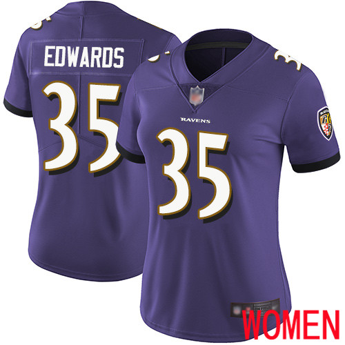Baltimore Ravens Limited Purple Women Gus Edwards Home Jersey NFL Football #35 Vapor Untouchable->baltimore ravens->NFL Jersey